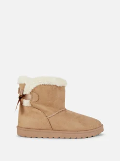 Bow Faux Fur Boots