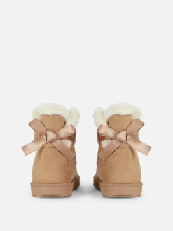 Bow Faux Fur Boots