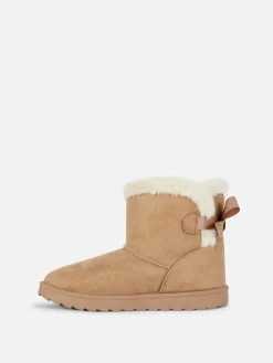 Bow Faux Fur Boots