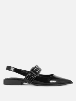 Buckle Slingback Ballerina Flats
