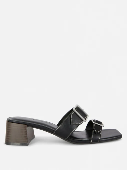 Buckled Block Heel Sandals