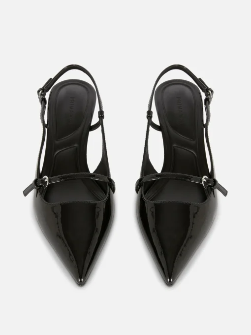 Buckled Patent Kitten Heels