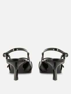 Buckled Patent Kitten Heels