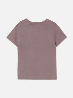 Butterfly Print Washed Effect T-Shirt