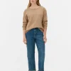 Button Shoulder Boatneck Sweater