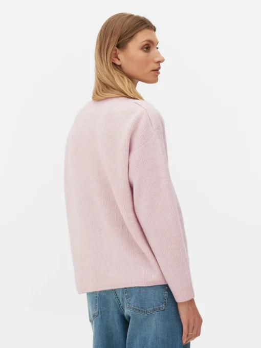 Button Shoulder Boatneck Sweater