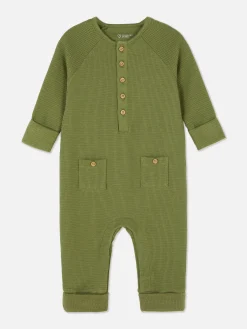 Buttoned Waffle Romper
