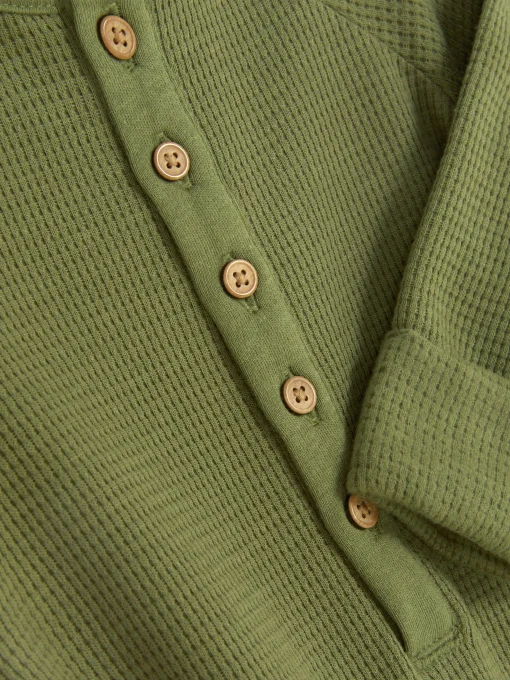 Buttoned Waffle Romper