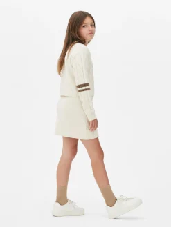 Cable Knit Sweater And Skirt Set