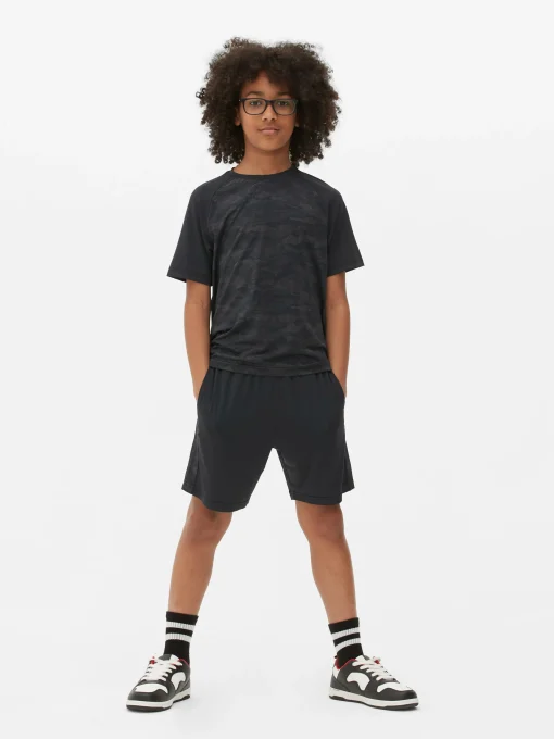 Camo Active T-Shirt And Shorts Set