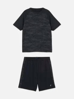 Camo Active T-Shirt And Shorts Set