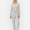 Check Bottom Long Sleeve Pajama Set