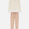 Check Bottom Long Sleeve Pajama Set