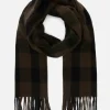 Check Fringe Trim Scarf