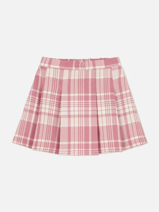 Check Pleated Skirt
