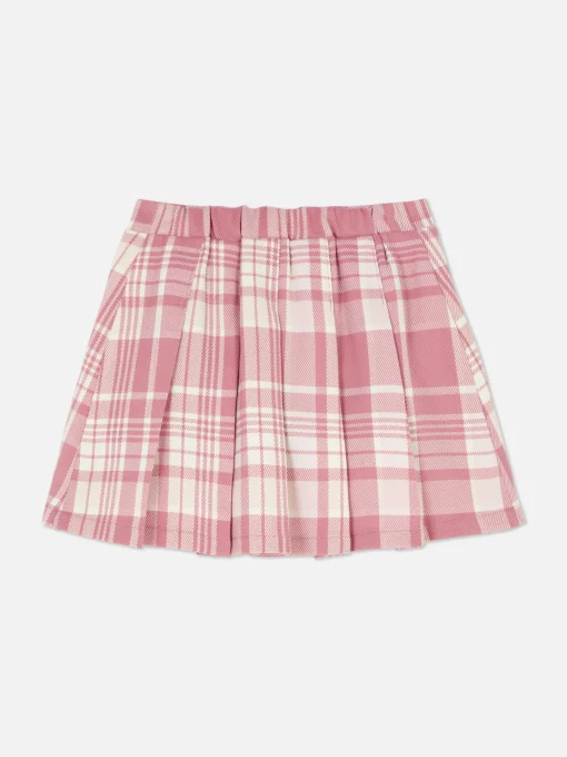 Check Pleated Skirt