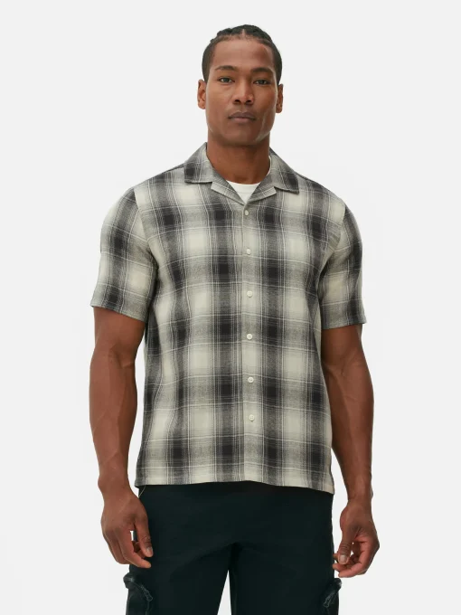 Check Textured Short Sleeve Shirt