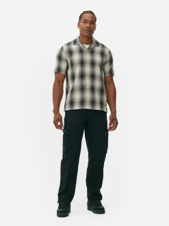 Check Textured Short Sleeve Shirt