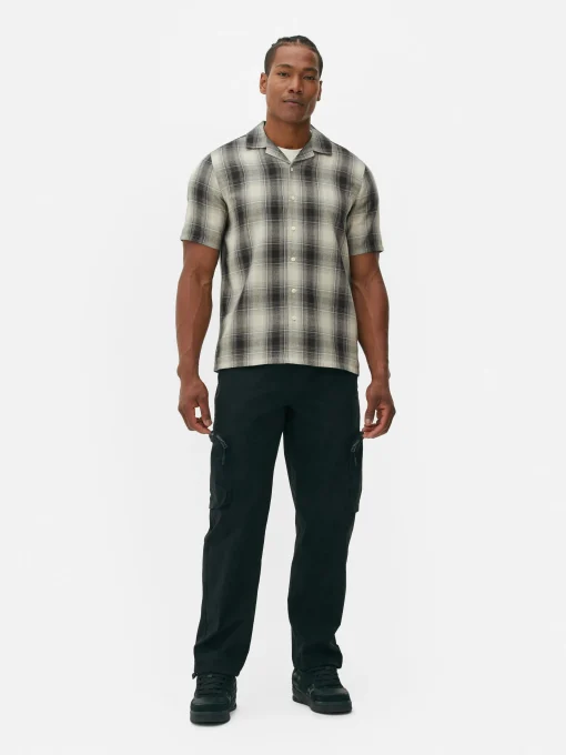 Check Textured Short Sleeve Shirt