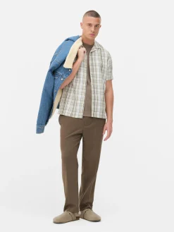Check Textured Short Sleeve Shirt