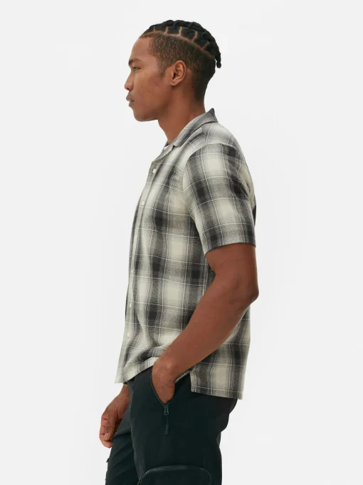 Check Textured Short Sleeve Shirt
