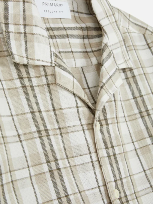 Check Textured Short Sleeve Shirt