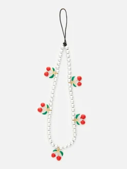 Cherry Beaded Phone Charm