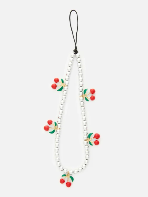 Cherry Beaded Phone Charm