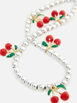 Cherry Beaded Phone Charm