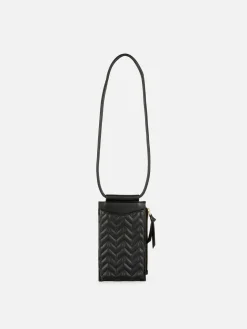 Chevron Quilted Zip Phone Bag