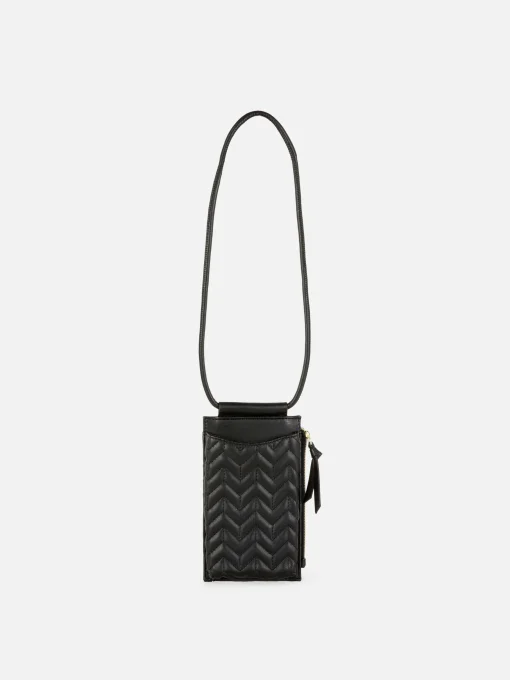 Chevron Quilted Zip Phone Bag