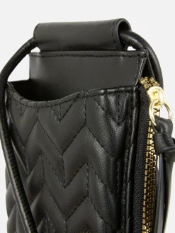 Chevron Quilted Zip Phone Bag