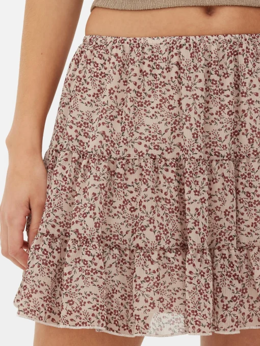 Chiffon Overlay Mini Skirt