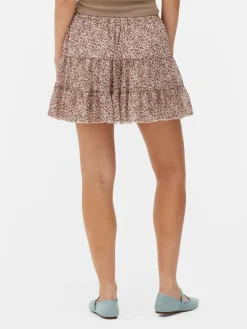 Chiffon Overlay Mini Skirt