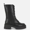Chunky Lace-Up Biker Boots