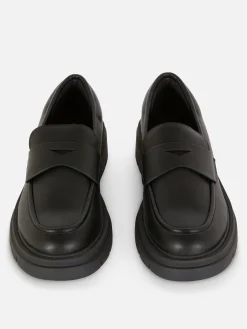 Chunky Sole Faux Leather Loafers