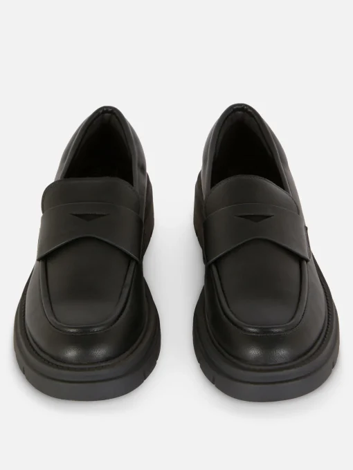 Chunky Sole Faux Leather Loafers