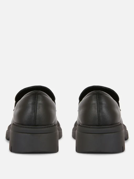 Chunky Sole Faux Leather Loafers
