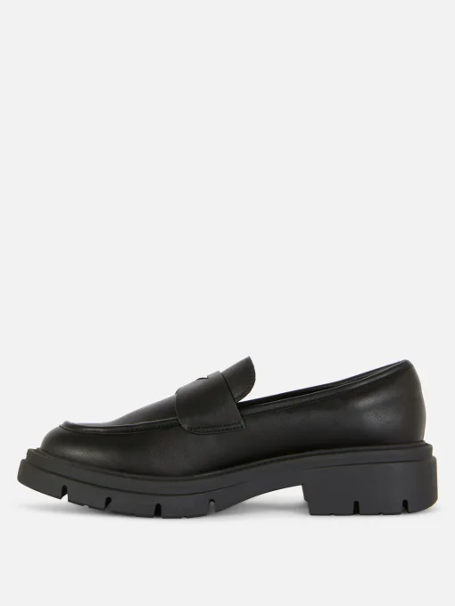 Chunky Sole Faux Leather Loafers