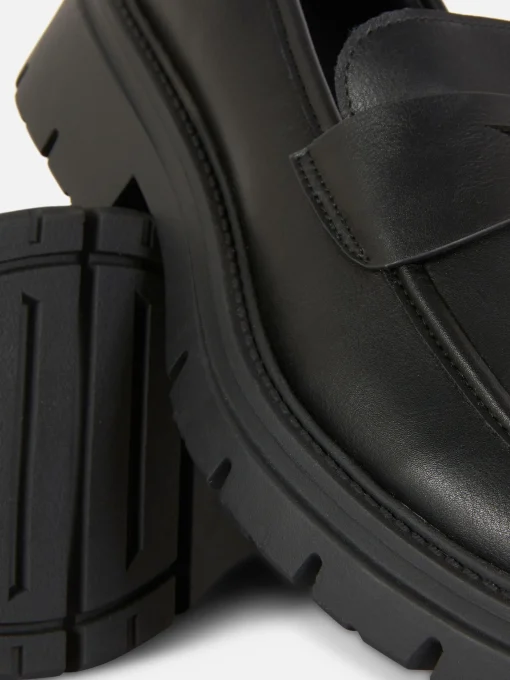 Chunky Sole Faux Leather Loafers
