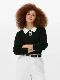 Collared Cable Knit Sweater