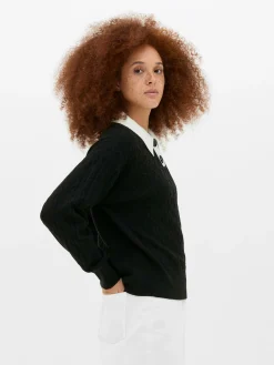 Collared Cable Knit Sweater