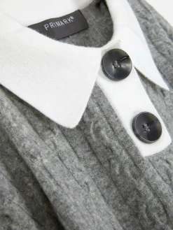 Collared Cable Knit Sweater