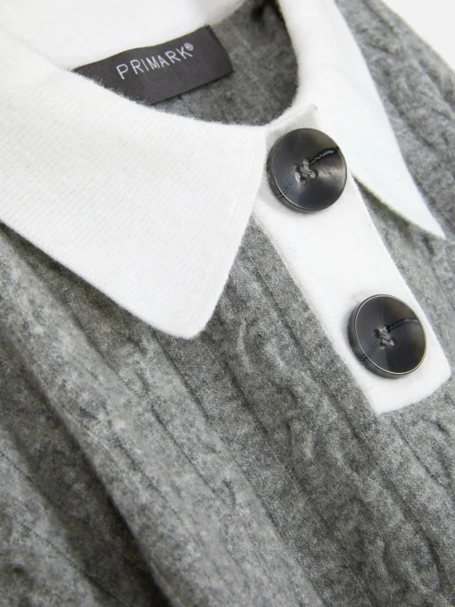 Collared Cable Knit Sweater