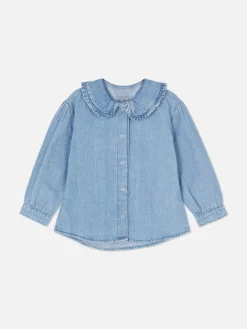 Collared Denim Blouse
