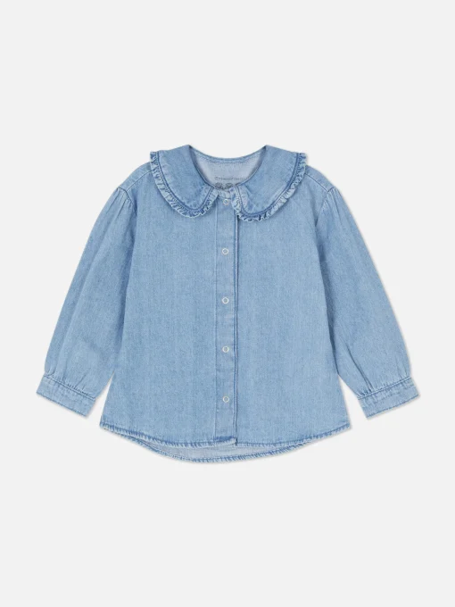Collared Denim Blouse