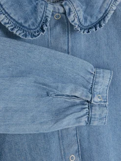 Collared Denim Blouse