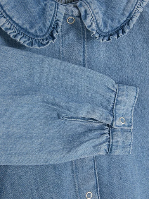 Collared Denim Blouse