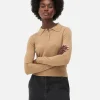 Collared Long Sleeve Knit Top