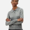 Collared Long Sleeve Knit Top